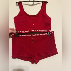 Lucky Brand Sports Bra & Boy Short Two Piece Lounge Set
